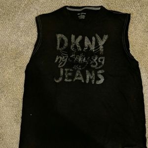 DKNY black sleeveless t-shirt